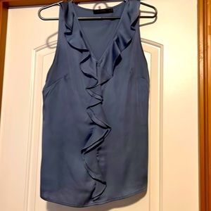 Blue/silver sleeveless blouse